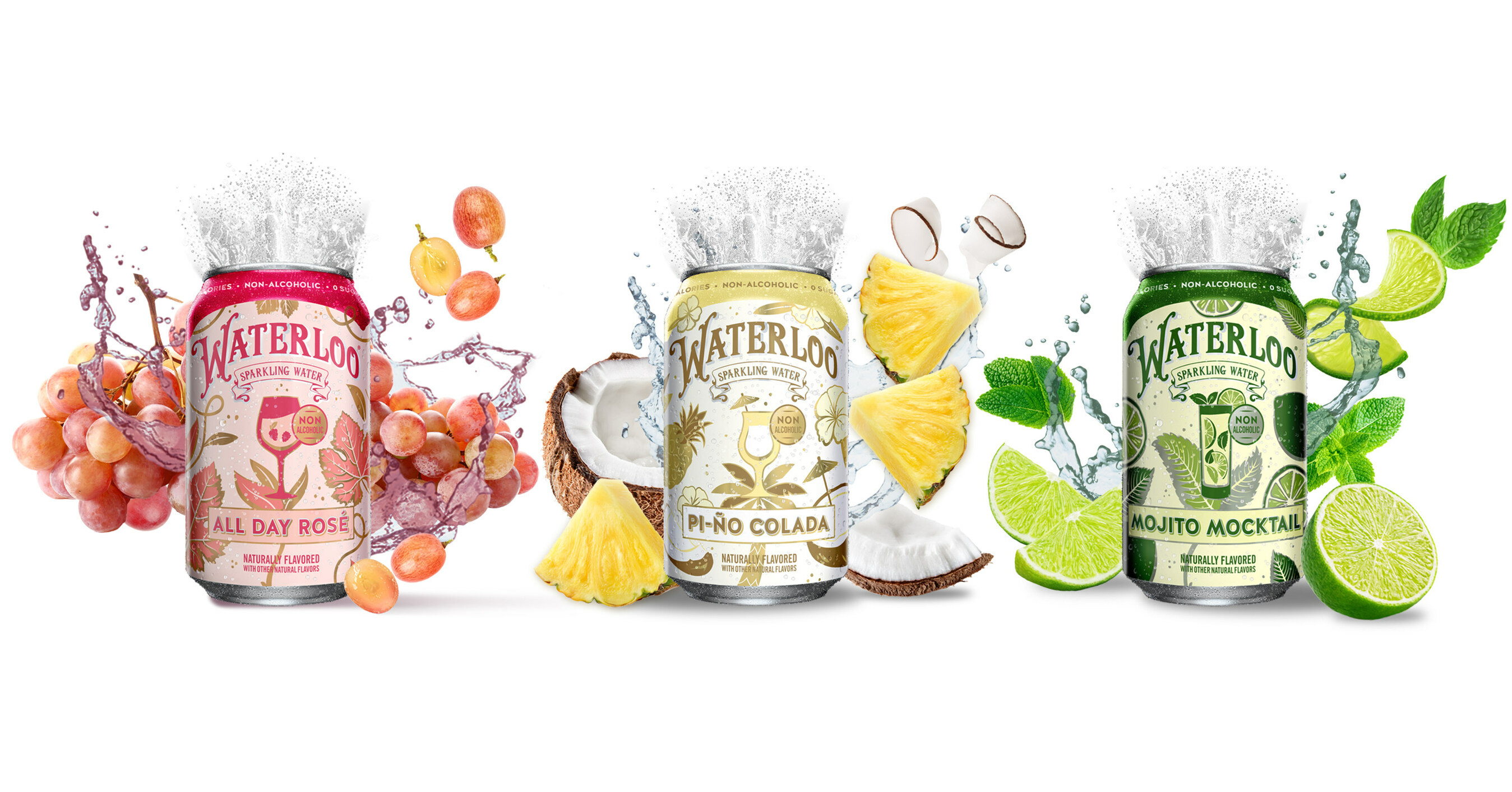 WATERLOO SPARKLING WATER INTRODUCES NEW ALL DAY ROSÉ, PI-ÑO COLADA AND  MOJITO MOCKTAIL FLAVORS, TEAMING UP WITH GUY FIERI TO CELEBRATE THE LAUNCH