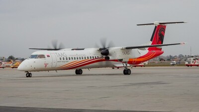 TAAG's De Havilland Canada Dash 8-400 aircraft powered by the PW150A engine