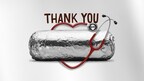 REAL FOOD FOR REAL HEROES: CHIPOTLE SERVES UP MORE THAN $1 MILLION IN FREE BURRITOS TO THE HEALTHCARE COMMUNITY