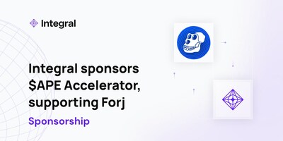 Integral announces sponsorship of the $APE Accelerator, a community-centric Web3 accelerator and launchpad. (CNW Group/Integral Treasury)
