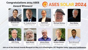 American Solar Energy Society Announces 2024 Award Winners and Fellow Inductees - Join the Celebration at the SOLAR 2024 Awards Banquet on May 21 in Washington, D.C.
