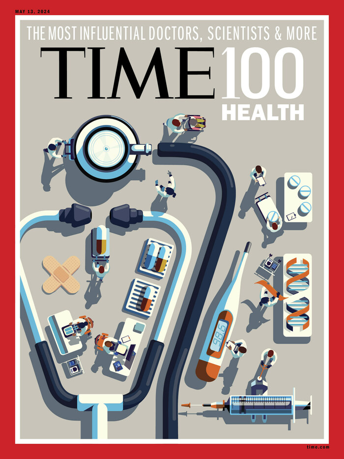 TIME100 Health cover featuring an illustration by Peter Greenwood for TIME