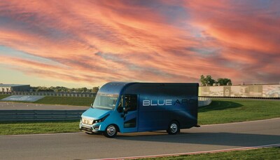 The Shyft Group's Blue Arctm EV Truck, ready to join FedEx's fleet, showcases our commitment to sustainable transportation and innovation.