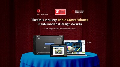 ATEN's flagship video wall processor series wins three international design awards, making it the only video wall processor in the industry to be recognized by all three major design awards simultaneously.