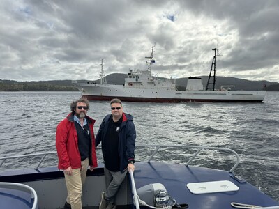 The Captain Paul Watson Foundation has just acquired The Bandero, a former Japanese Fisheries Patrol ship, to combat illegal whaling in the Southern Ocean Whale Sanctuary. The vessel, which has just sailed from Busan, Korea, will dock in Hobart, Tasmania. Photo: Captain Locky MacLean (left) and CEO, Omar Todd (right).