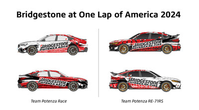 Bridgestone's participation in One Lap of America is in celebration of its Potenza tire line's 45th anniversary by competing in the 40th running of the Tire Rack One Lap of America event May 4-11, 2024.