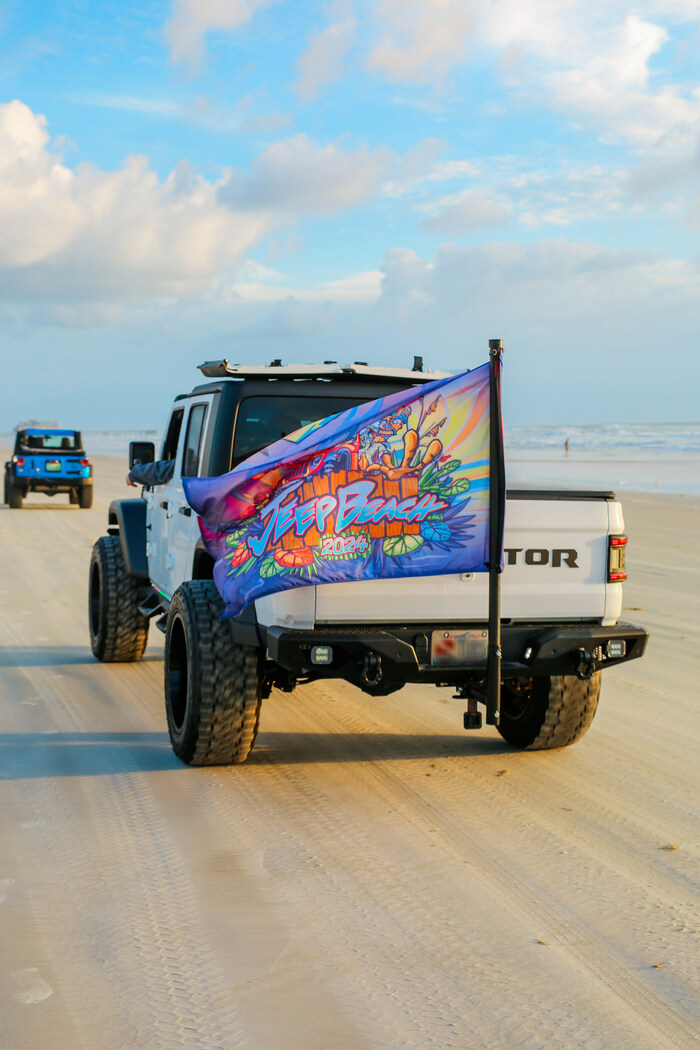 Jeep® 4x4s stretch 10-miles long during the annual Jeep Beach parade in Daytona Beach on Sunday, April 28, 2024.