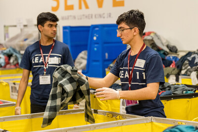 During the 2024 Elks Most Valuable Student Leadership Weekend, the Top 20 MVS scholars served at a Chicago location of Cradles to Crayons, where they helped sort clothes for children birth through age 12 living in low-income situations.