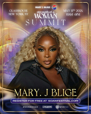 Mary J. Blige, Pepsi ®, Live Nation Urban, and MVD Inc present the third annual Strength of a Woman Summit, being held Saturday, May 11th at The Glasshouse in New York City. Follow @soawfestival for more information!