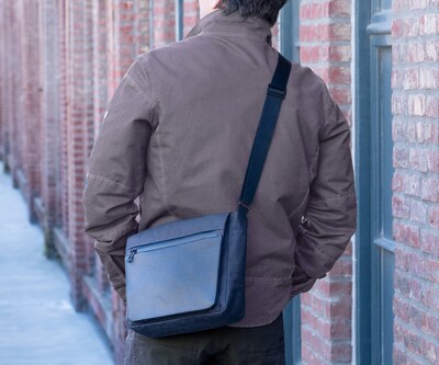 Shinjuku Messenger Bag - Compact size in black X-Pac Canvas® + black full-grain leather