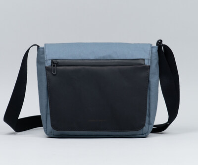 Compact in Storm Gray X-Pac Canvas® and black full-grain leather