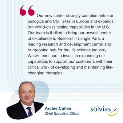 Archie Cullen on Solvias new Cell and Gene Therapy Center of Excellence in RTP