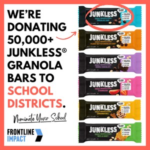 Granola Bars for Gratitude: JUNKLESS and Frontline Impact Project Donate 50,000 Chewy Granola Bars for Teacher Appreciation Week and Recognize Eight Special Teachers with a "JUNKLESS Excellence in Teaching Award"