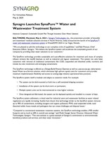 Synagro Launches SynaPure™ Water and Wastewater Treatment System