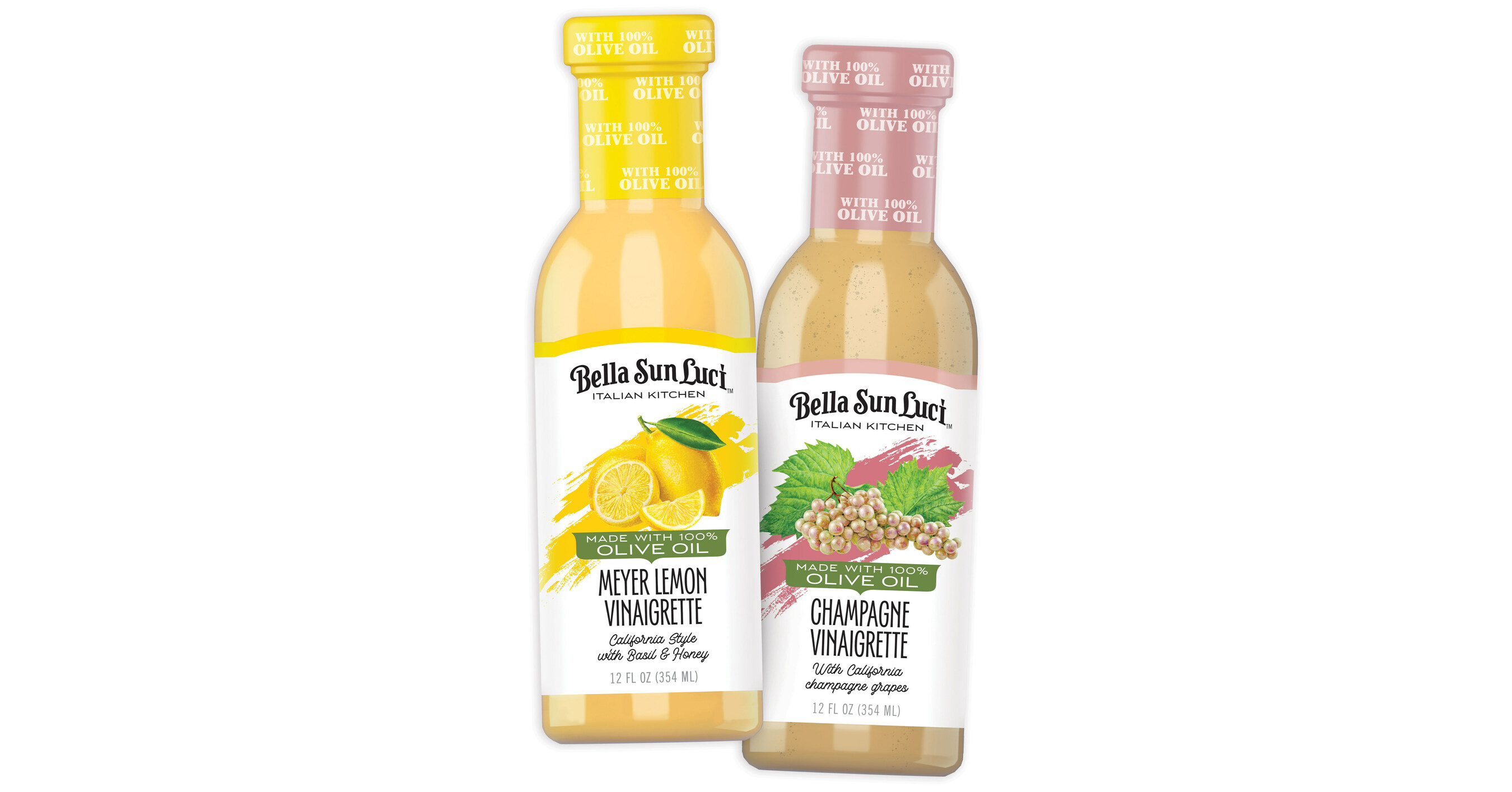 Bella Sun Luci Introduces Two New Exquisite 100% Olive Oil Salad Vinaigrette Flavors: Meyer Lemon and Champagne Vinaigrette