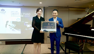 Ms Vivian Gao - Director of Carod Piano Singapore, with Mr Lai Zhiqiang - President of Carod Piano International