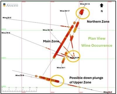 Figure 4. Plan View Wine Occurrence (CNW Group/Nican Ltd.)