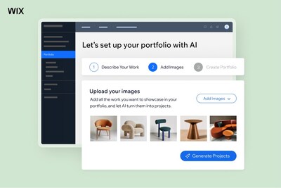 The AI Portfolio Creator streamlines the portfolio creation journey, enabling users to upload extensive image collections of the work they would like to showcase.