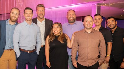 UMortgage West Branch Managers and Loan Originators at a UMortgage event. (From L to R): Adam West, Branch Manager; Kyle Koller, Branch Manager; Sam Fulton, Loan Originator; Victoria Blackie, Loan Originator; Jimmy Hobson, National Sales Leader; McKay Weaver, Loan Originator; Tyler Carlston, Loan Originator; and Hector Campirano, Loan Originator.