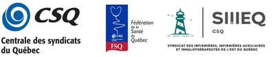 Logos CSQ / FSQ-CSQ / SIIIEQ-CSQ (Groupe CNW/Fdration de la Sant du Qubec (FSQ-CSQ))