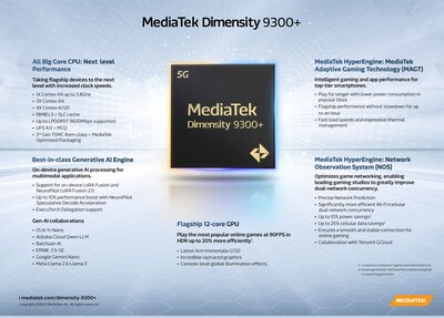 MediaTek Dimensity 9300+ infographic