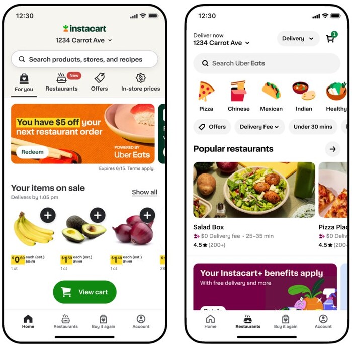 Uber Eats to Power Restaurant Delivery on Instacart