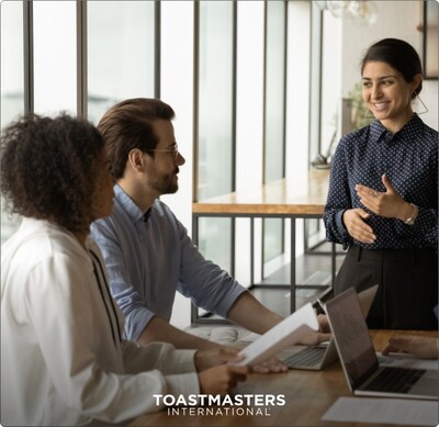 Toastmasters meeting where individuals develop and enhance their communication and leadership skills
