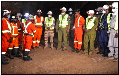 Figure 6: Mines Minister Delegation Underground at Dasa Mine (CNW Group/Global Atomic Corporation)