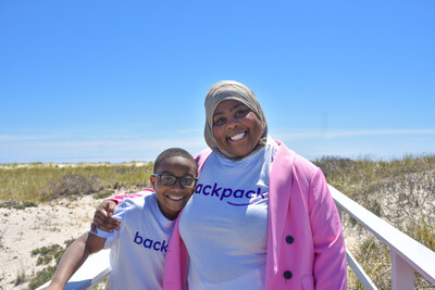 Picture of Hafeezah Muhammad and her son Azeem, captured by Jenice Waldron, Hamptons 2024