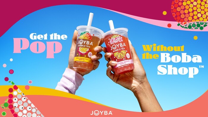 JOYBA delivers a true boba shop experience through a proprietary cup with an integrated straw that allows consumers to get the pop without the boba shop.