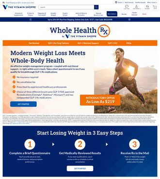 Whole Health Rx™ by The Vitamin Shoppe offers comprehensive weight-loss solutions for whole-body health, encompassing prescription GLP-1 medications, educational resources, and nutrition support.