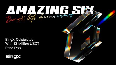 BingX celebra su 6° aniversario con 13 millones de USDT en premios (PRNewsfoto/BingX)