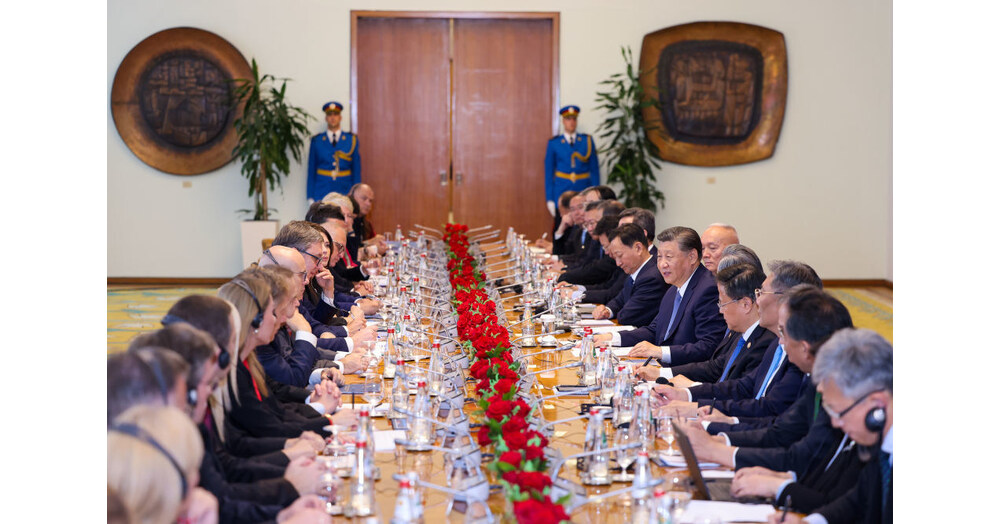 Xi Jinping f&uuml;hrt Gespr&auml;ch mit Aleksandar Vučić