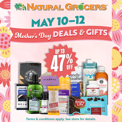 Natural Grocers kicks off an extended Mother's Day weekend celebration on May 10, with magnificent Mother's Day deals, free chocolate, a contest and more.