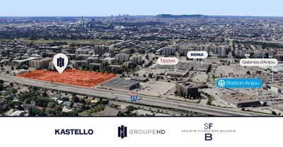 Strategic acquisition by Groupe HD, Kastello Immobilier and Socit Financire Bourgie to revitalize the Fortier Ford commercial site, located at 7000 Boulevard Louis-H.-La Fontaine, as a transit-oriented development (TOD) comprising almost 1,000 residential units. (CNW Group/Groupe HD)