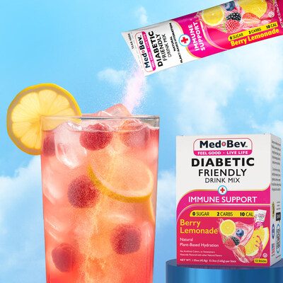 Med-Bev Natural Diabetic Friendly Drink Mix - Berry Lemonade