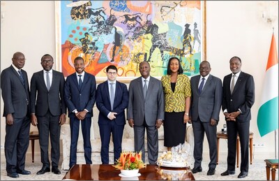 Figure 1: Montage team with the President of the Republic of Côte d'Ivoire (CNW Group/Montage Gold Corp)
