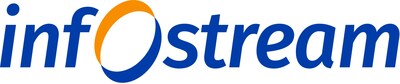 Logo of Infostream featuring blue text and an orange circular design integrated into the letter 'O'. (CNW Group/Infostream Solutions Inc.)