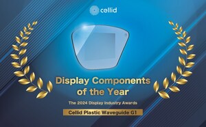 "Cellid's Plastic G1 AR Waveguide" awarded "2024 Display Component of the Year Award" by the Society of Information Display (SID)
