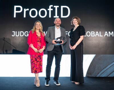 Peter Dolan, CFO of ProofID accepting the Judge's Award for Global Ambition at the Northern Tech Awards