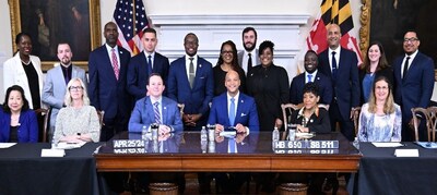 From left to right: (1) Jessica Issoufou, Deputy Director of Workforce Services, WorkSource Montgomery; (2) Zach Buster, Intern, Sen-ator Washington's Office; (3) Jeffrey Swilley, Chief of Staff, EPG; (4) Grason Wiggins, Lobbyist, Harris Jones & Malone; (5) Senator Alonzo Washington; (6) Vicki Stevenson, AIP Navigator, EPG; (7) Ardy Kamali, Director, Advocacy & Compliance, EPG; (8) Lakita Green, Manager, Apprenticeship Innovation Program; (9) Delegate Adrian Boafo; (10) James LeBlanc, Director of Community Impact, Work-Source Montgomery; (11) Sarah Van De Weert, Director of Government & Board Relations, WorkSource Montgomery; (12)