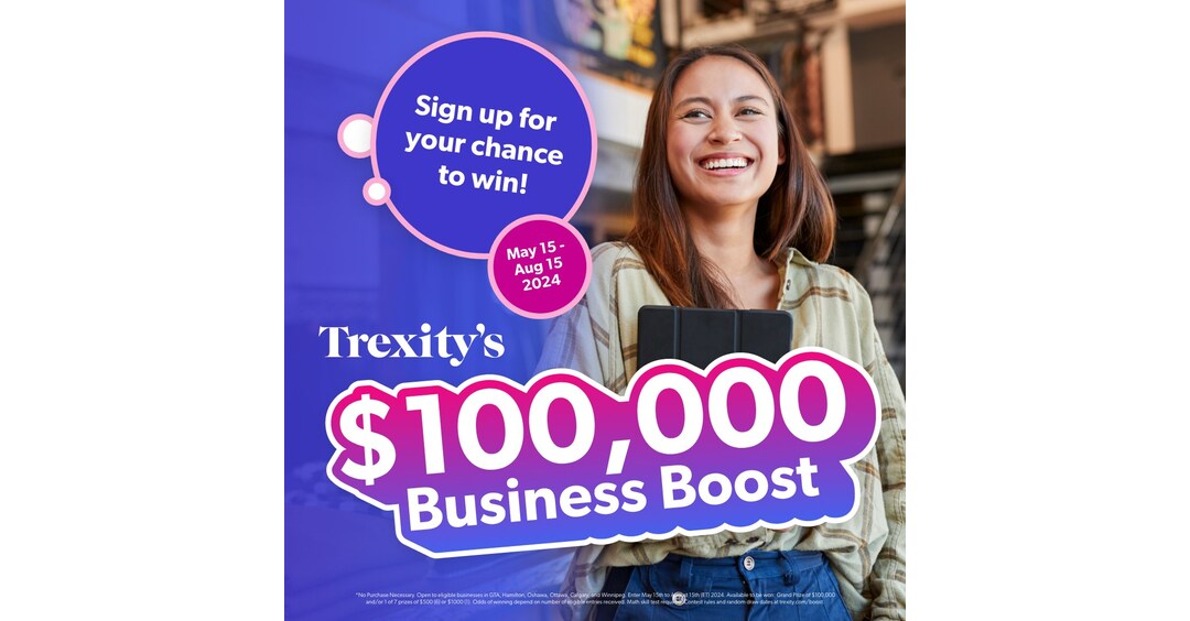 Trexity's $100,000 Business Boost Giveaway launches May 15th - Canada NewsWire