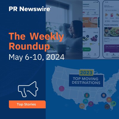 PR Newswire Weekly Press Release Roundup, May 6-10, 2024. Photos provided by CVS Health, Instacart and Penske Truck Rental.