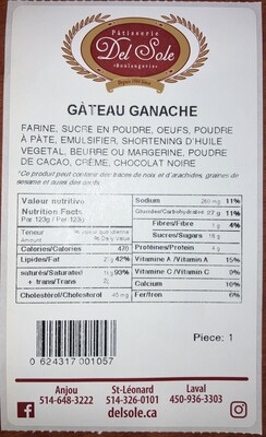 Gâteau Ganache (Groupe CNW/Ministère de l'Agriculture, des Pêcheries et de l'Alimentation)