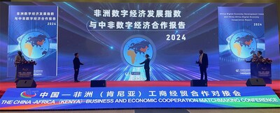 A report on Africa's digital economic development index and China-Africa cooperation on the digital economy is released in Nairobi, Kenya, on May 10, 2024. [Photo provided to China.org.cn]