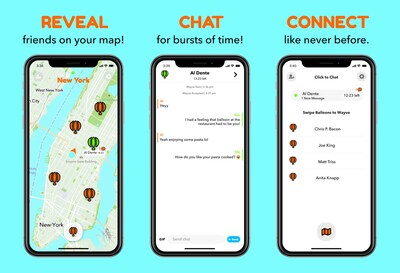 Wayve iOS App Screenshots - "Reveal, Chat, Connect"