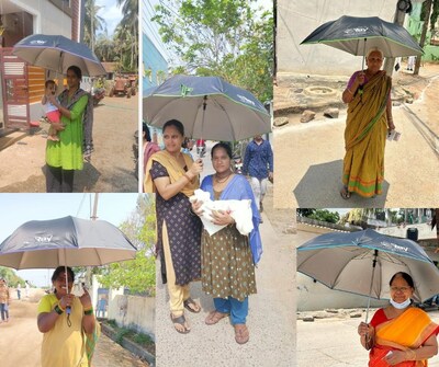 Umbrellas made it easier for voters to come and vote during the peak hours of the day