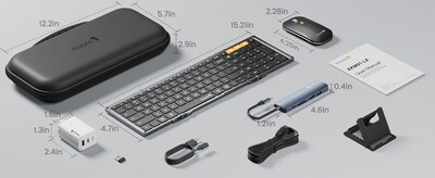 The combo's multi-device functionality allows seamless connection to up to three devices simultaneously