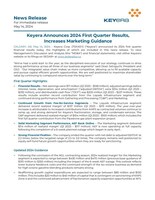 Keyera Announces 2024 First Quarter Results, Increases Marketing Guidance (CNW Group/Keyera Corp.)