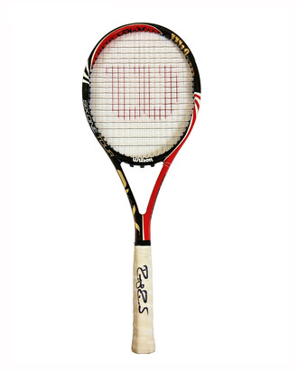 Roger Federer's Match Used, Signed 2011 French Open Racket, Used in His Last French Open Final